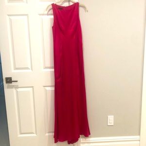 Escada silk hot pink gown